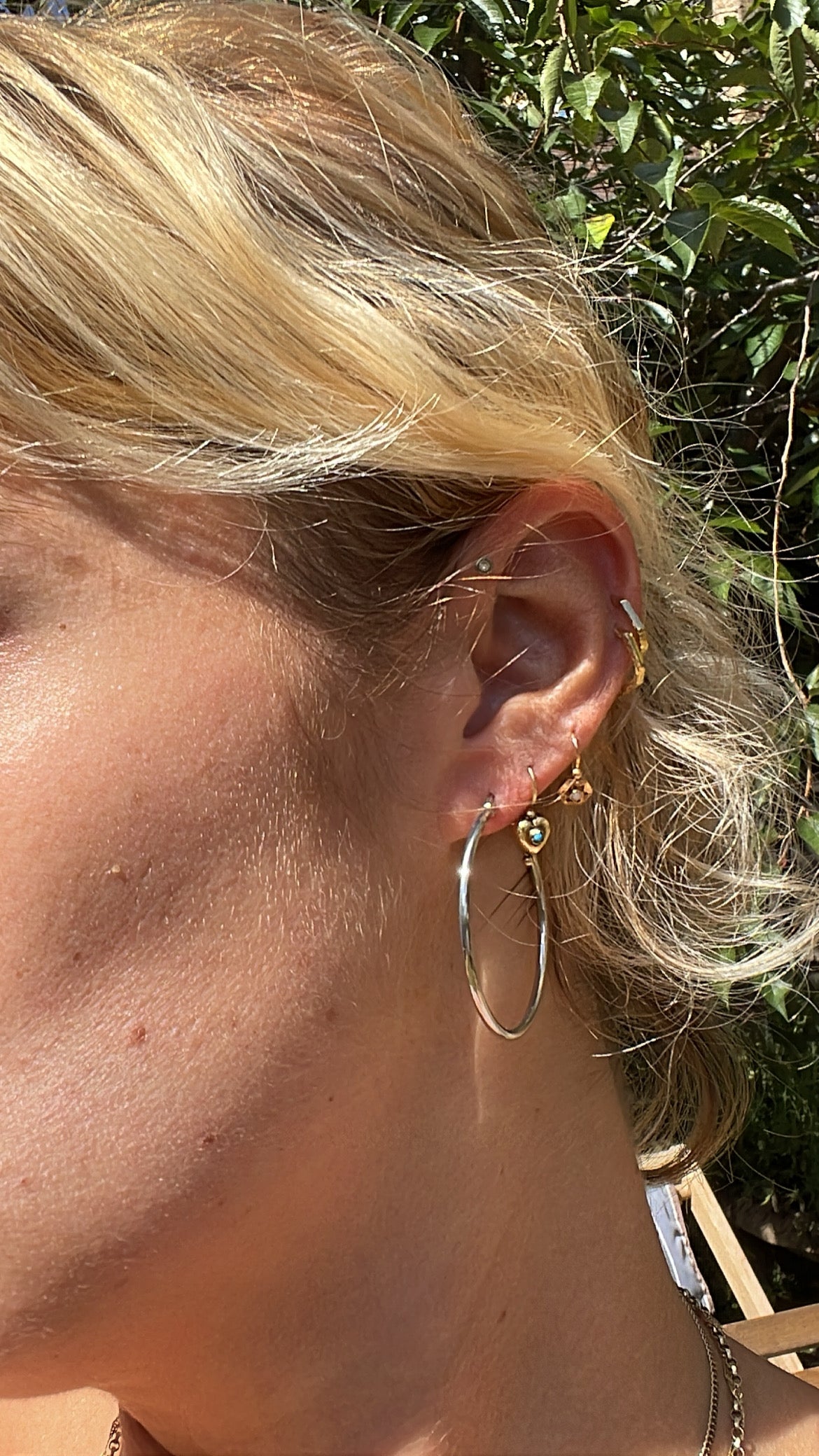 Medium Silver Plate Hoops