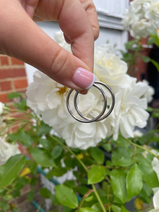 Small Silver Plate Hoops