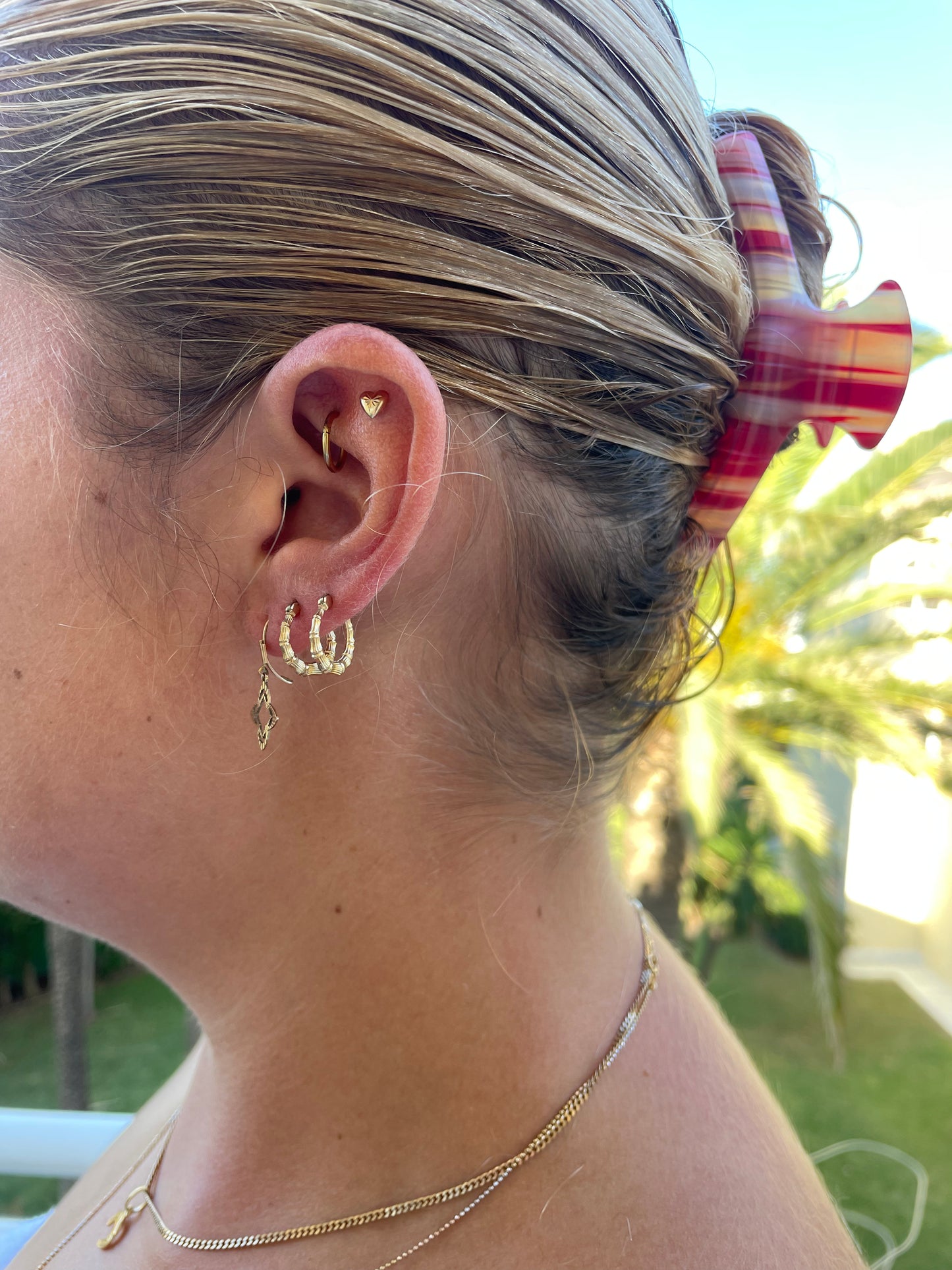 Gold Baby Bamboo Hoops