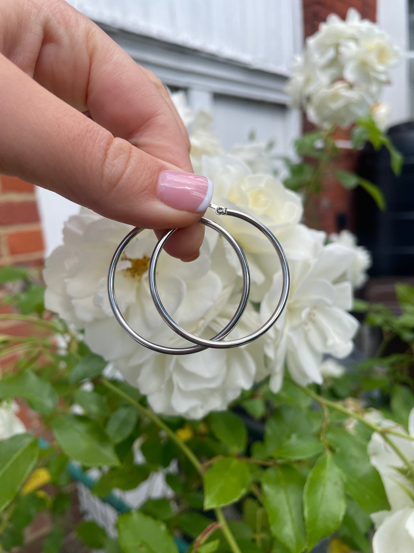 Medium Silver Plate Hoops