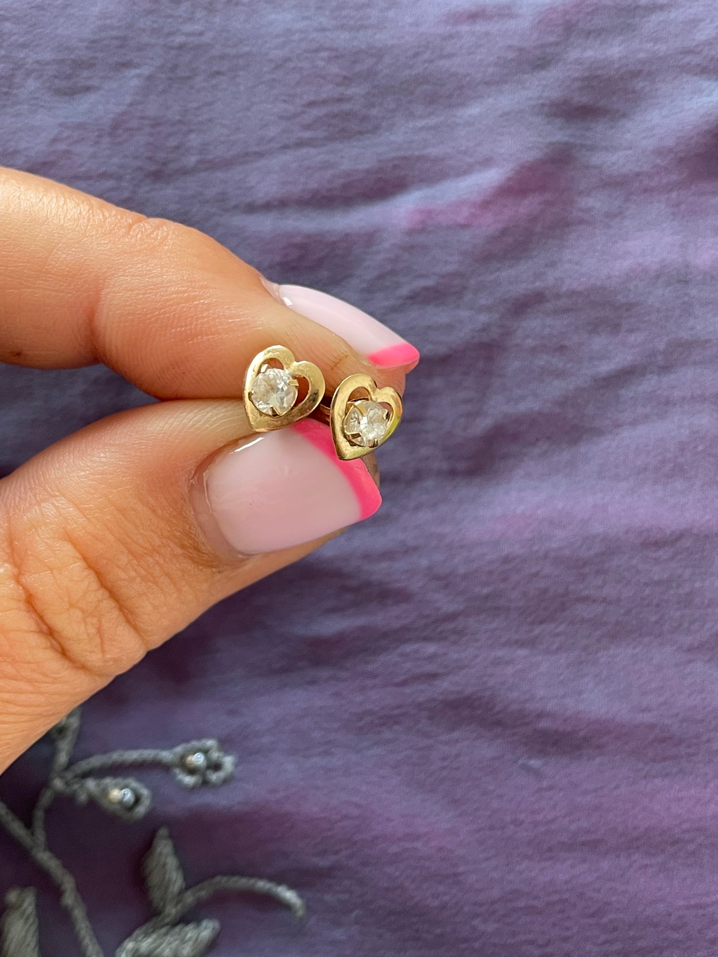 Gold Heart Studs