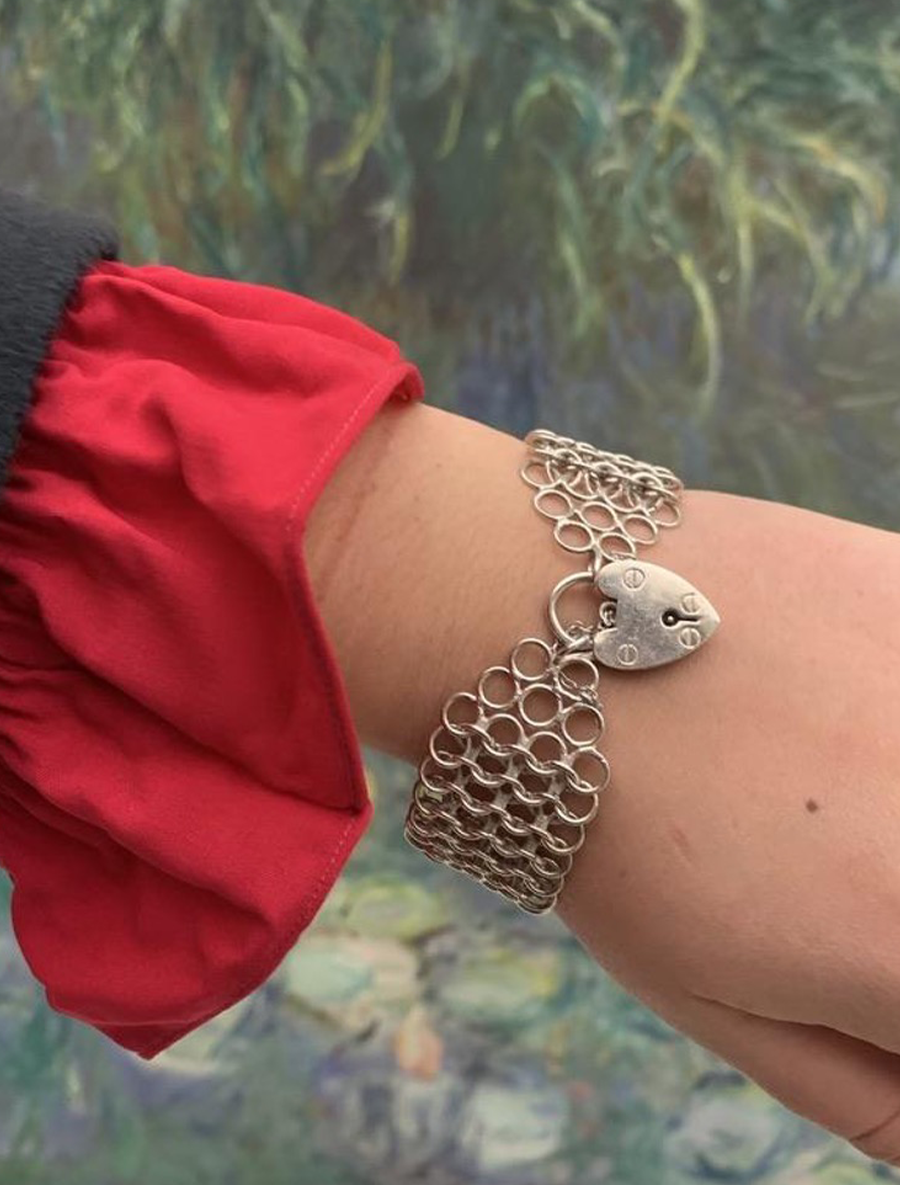 Chainmail Heart Padlock Bracelet