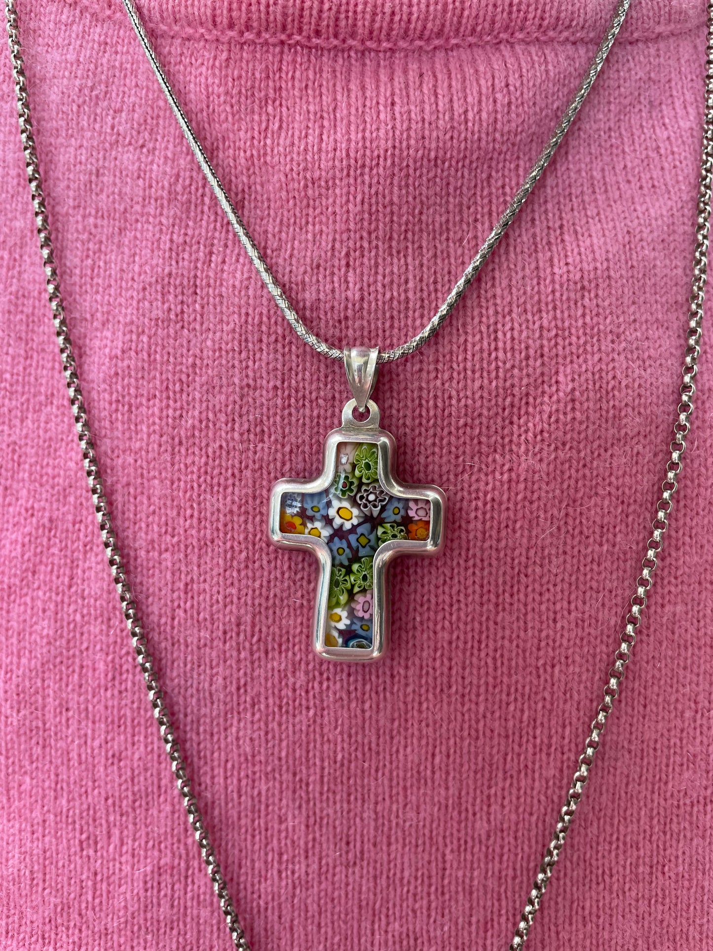 Colourful Millefiori Cross