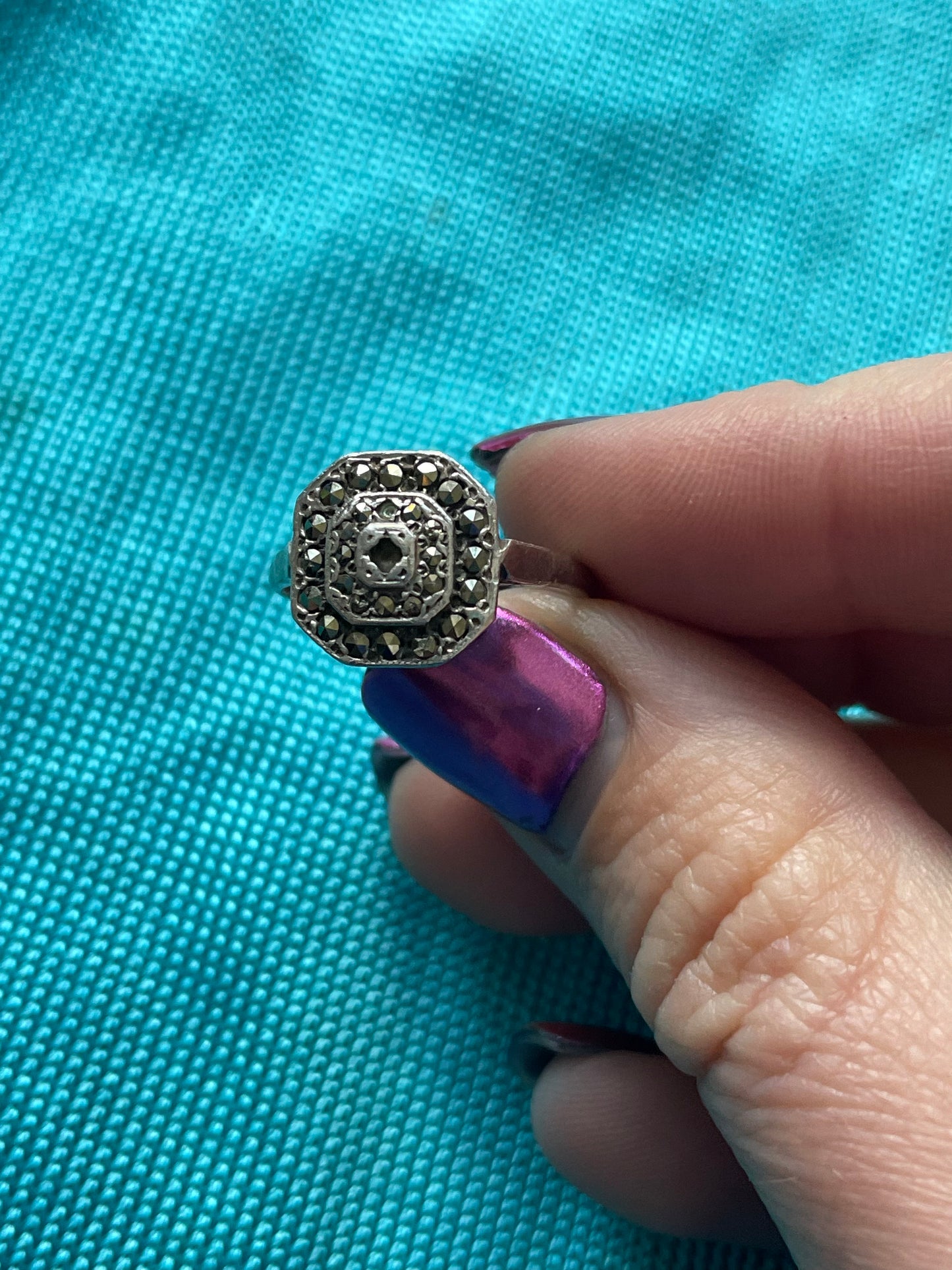 Cushion Marcasite Ring