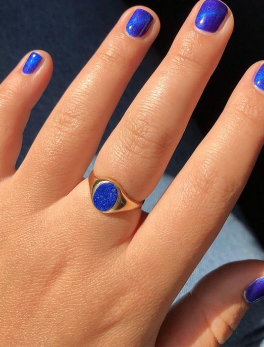 INCREDIBLE 9ct Gold & Lapis Lazuli Signet Ring